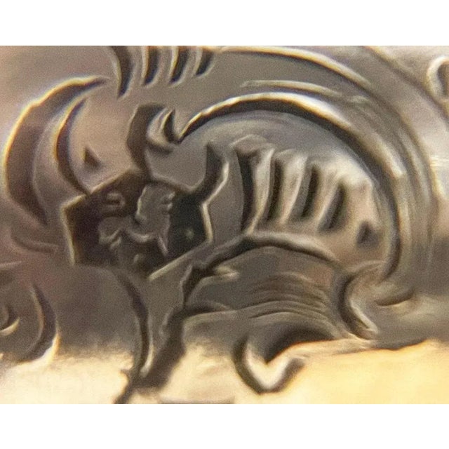 Chinese Blue and White Kraak Kangxi Porcelain Plate with Silver Bracket, 1700 For Sale - Image 11 of 14