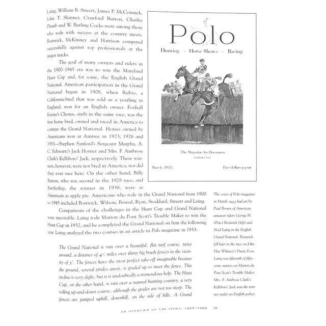 Traditional "Steeplechasing: A Complete History of the Sport in North America" 2000 Winants, Peter For Sale - Image 3 of 14