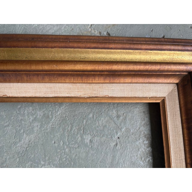 Hollywood Regency Vintage Gilt Wood Picture Frame With Linen Liner – 16” X 20” For Sale - Image 3 of 10