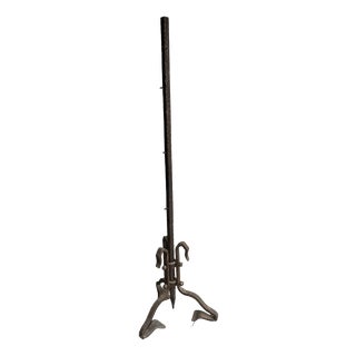 Brutalist Wrought Iron Sculpture Stand For Sale