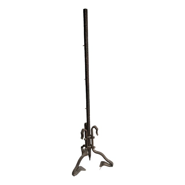 Brutalist Wrought Iron Sculpture Stand For Sale
