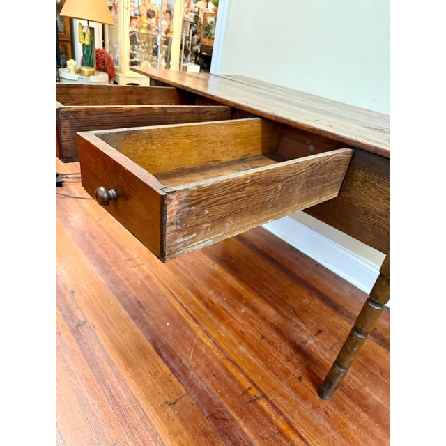 19th Century Early American Primitive Pine Tavern or Huntboard Table For Sale - Image 9 of 14