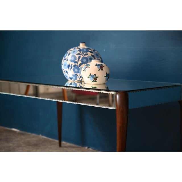 Bohemian Chic Art Deco Coffee Table with Beveled Mirror, 1940s For Sale - Image 9 of 18