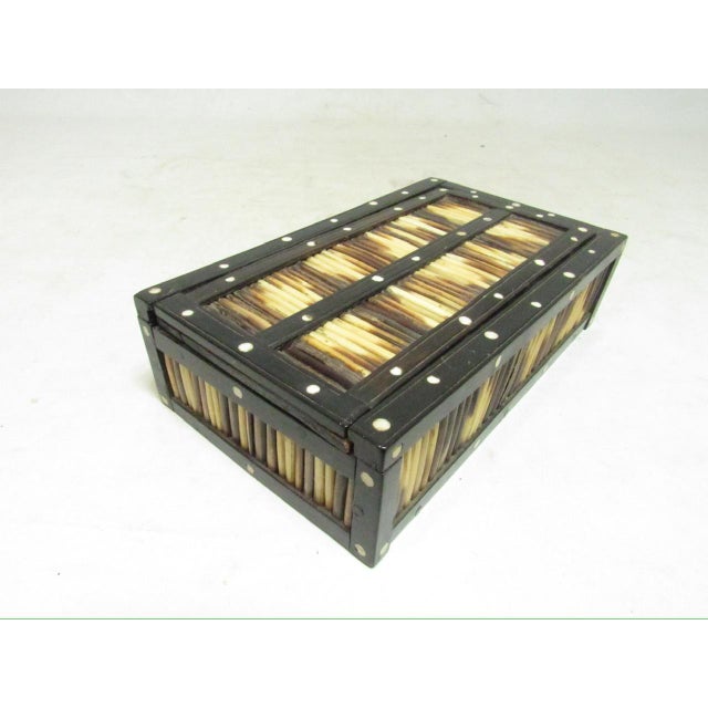 English Antique Anglo Indian Porcupine Quill Pencil Box For Sale - Image 3 of 12