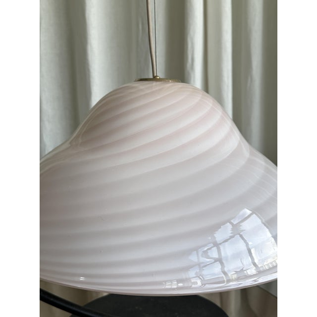 Baby Pink Swirl Murano Glass Pendant, 1970s For Sale - Image 17 of 18