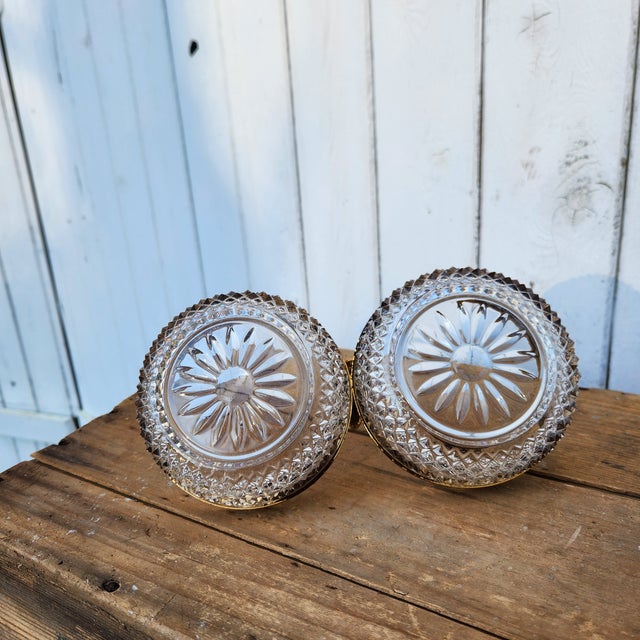 Gold Vintage Crystal & Gold Ormolu Double Serving Dish / Compote For Sale - Image 8 of 9