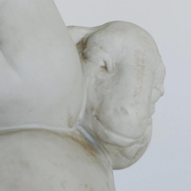 Ceramic Girl with Lamb Sculpture in Stoneware, 1890s For Sale - Image 7 of 10