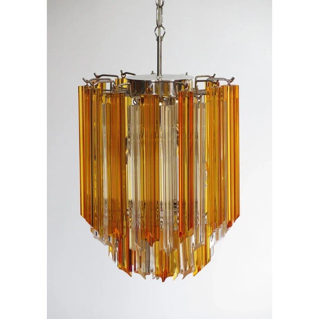 Vintage Italian Glass Quadriedri Chandelier, 1982 For Sale - Image 15 of 15