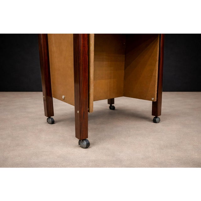 Side Table with Drawers & Wheels in Hardwood, Jorge Zalszupin, 1960s - Lot 567 For Sale - Image 9 of 12