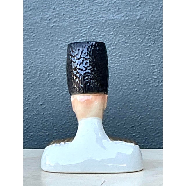 White Vintage Glazed Ceramic Soldier Valet For Sale - Image 8 of 12