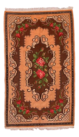 Large Vintage Moldovan Wool Square Kilim Rug