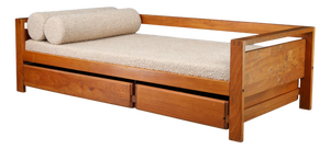 Elm Daybed in Ecru Bouclé Upholstery from Pierre Chapo, France, 1970s