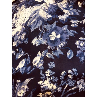 Vintage Ralph Lauren Blue Floral Chintz Fabric, 1 1/2 Yards For Sale