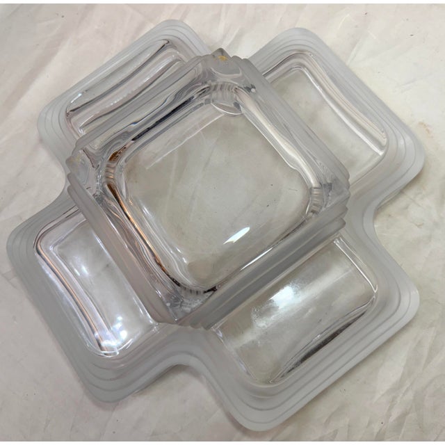 Large Daum Art Deco Clear and Frosted Crystal Centerpiece Bowl Sculpture MCM For Sale - Image 13 of 17