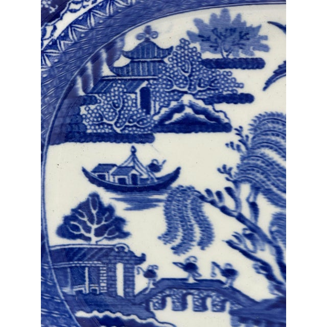 Blue Early 20th Century Wedgwood & Co. Blue Willow Transferware Platter For Sale - Image 8 of 12