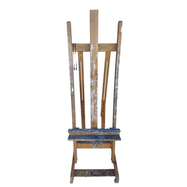 1970s Laguna Beach Artist's Painter's Display Easel Adjustable W/Wheels For Sale - Image 4 of 10