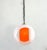 Mid-century Murano Glass White and Orange Suspension model "Eclisse" by Carlo Nason for Mazzega, Italy, 1960s. This piece...