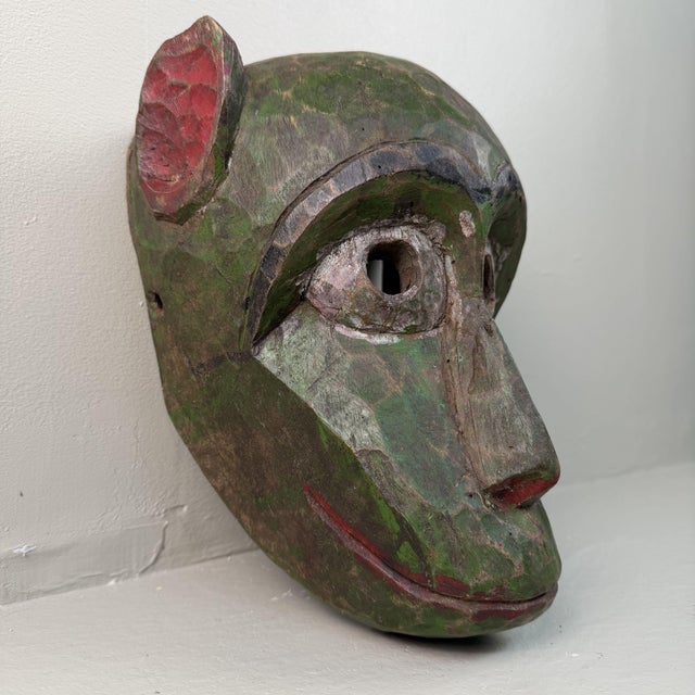 Brown Hand-Carved Hanuman Monkey Masks, Nepal, 1950s, Set of 3 For Sale - Image 8 of 18