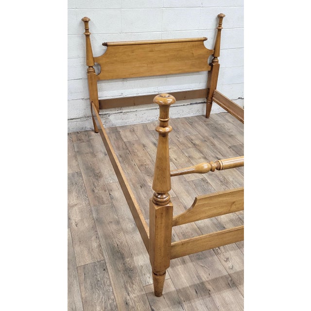 Vintage Full Size Traditional Style Low Poster Bed For Sale - Image 4 of 12