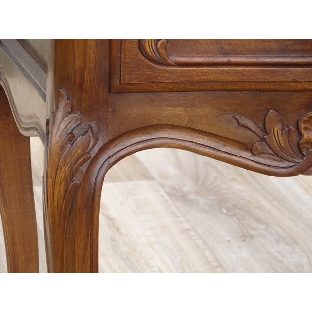 Brown Louis Xv Style Walnut Bedside Table, 1960s For Sale - Image 8 of 18