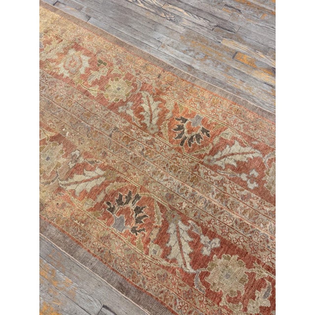 1900s Beige Field Geometric Antique Indian Amritsar Knotted Hallway Runner Rug For Sale In New York - Image 6 of 6