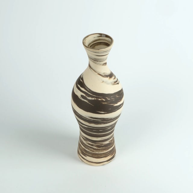 Contemporary Marbled Stoneware Vase For Sale - Image 3 of 3