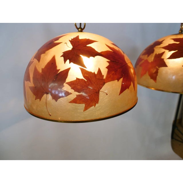 Italian Resin Design Hanging Lamps Leaves, 1980s, Set of 2 For Sale - Image 15 of 18