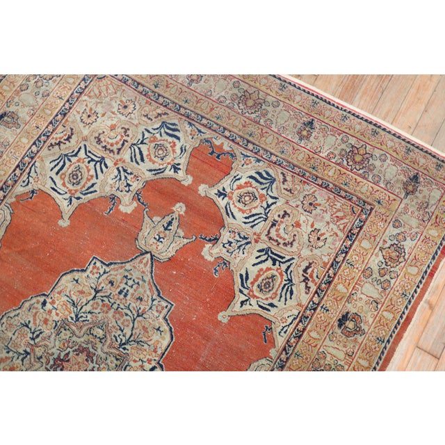 19th Century Persian Hadji Jali Li Tabriz Rug - 4'1" x 5'10" For Sale - Image 9 of 9