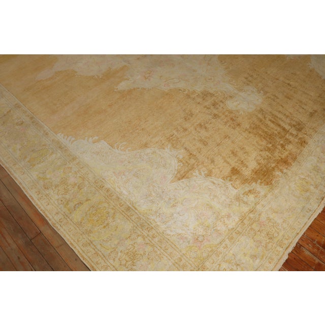 Brown Zabihi Collection Rich Antique Turkish Silk Cotton Rug - 9'2" x 12'10" For Sale - Image 8 of 12