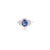 Metal Handcrafted 14k White Gold 1.51ct Blue Sapphire Diamond Cluster Engagement Ring Size 7 For Sale - Image 7 of 12