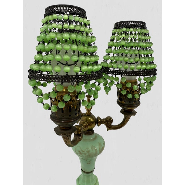 Vintage Jadeite 3 Arm Table Lamp For Sale - Image 12 of 15