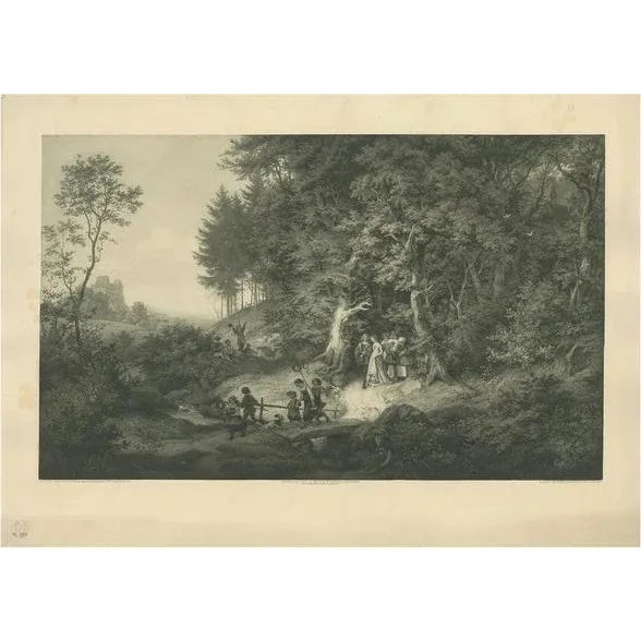 After Ludwig Richter, Illustration of a Spring Landscape, 1900, Print For Sale - Image 5 of 5
