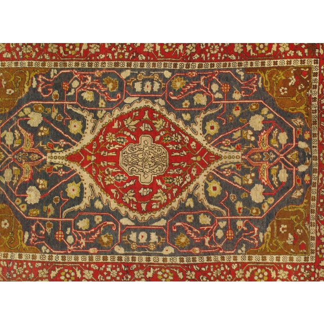 Turkish Early 20th Century Antique Turkish Sivas Hand-Knotted Rug - 4′5″ × 6′5″ For Sale - Image 3 of 5