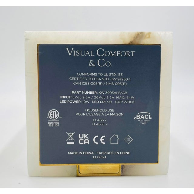 Visual Comfort Kelly Wearstler “Covet” Alabaster Rechargeable Table Lamp For Sale - Image 15 of 16