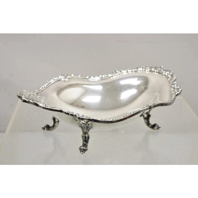 Vintage Sheridan Victorian Style Silver Plated Footed Scalloped Oval Fruit Bowl For Sale - Image 12 of 12