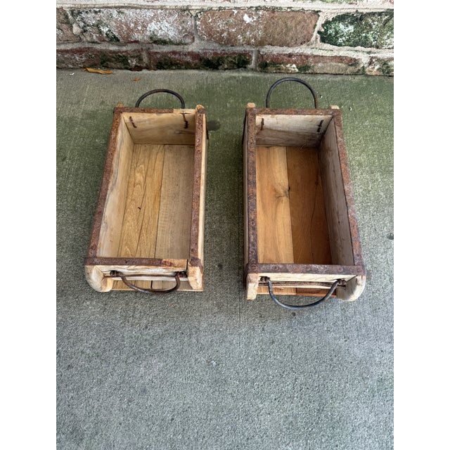 Antique 19th Century Wood / Metal Brick Forms- Set of 2 For Sale In New York - Image 6 of 11