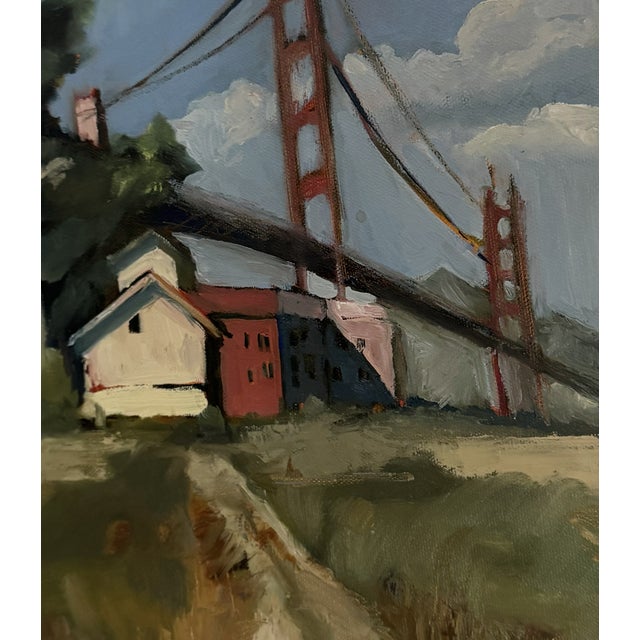 Title "Peace" showing San Francisco Golden Gate Bridge – Original Oil Painting by Danka Krol This original oil painting on...