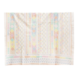 Multicolor Diamond Hand-Stitched Cotton Kantha Bedcover
