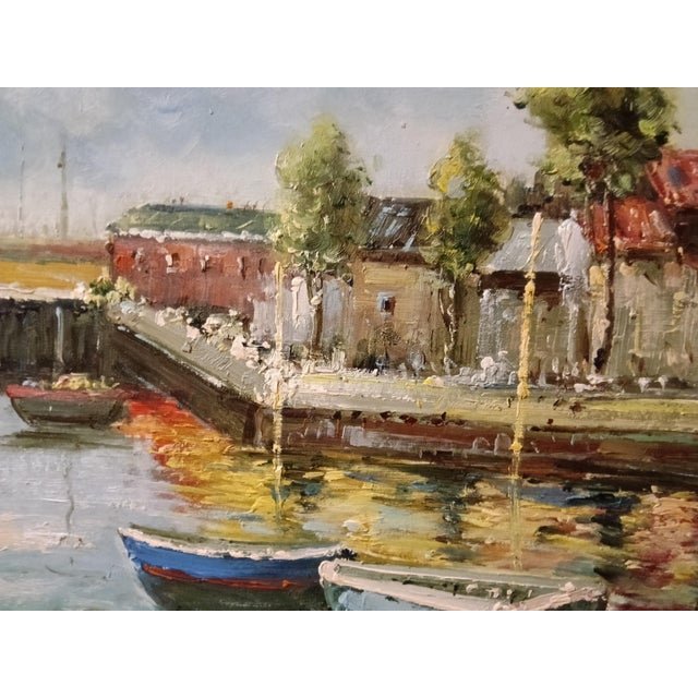 1950s J. Dbens MidCentury Impressionist Painting For Sale - Image 4 of 5