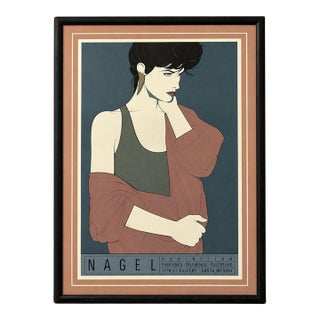 1980s Patrick Nagel Exhibition Serigraph #10 Mirage Editions Gallery Santa Monica 45 X 32 For Sale