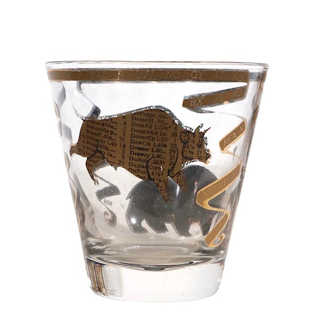 Set of five Bull and Bear low ball glasses by Hammacher Schlemmer. These sought after glasses are in good, original...