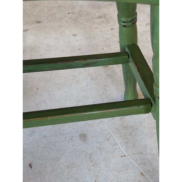 Vintage Boho Coastal Custom Stool With Botanical Parrot Decoupage For Sale - Image 11 of 12