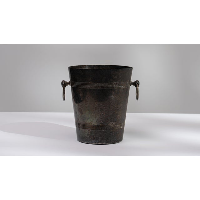 Mid 20th Century France Chocolate Silver Ice Bucket For Sale - Image 9 of 15