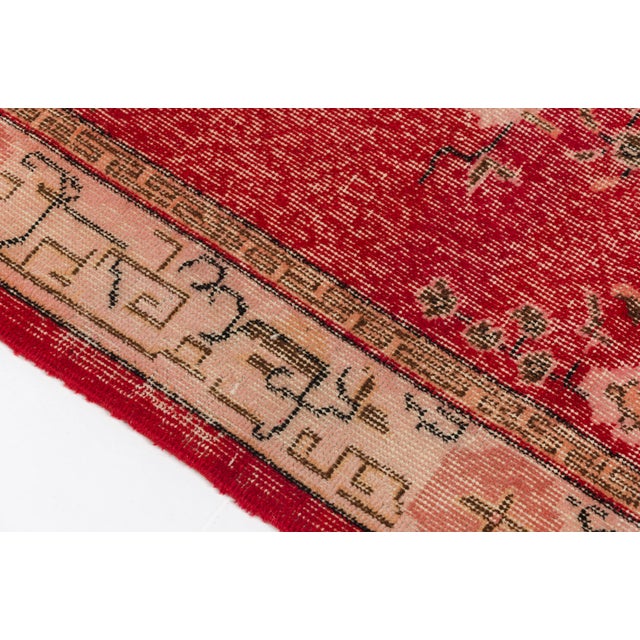 1960s Red Antique Oushak Wool Carpet For Sale - Image 5 of 10