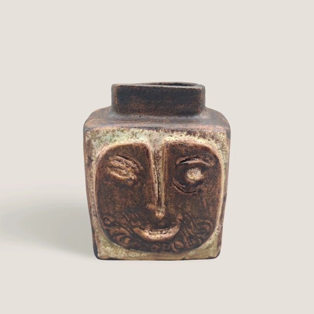 Ceramic Vase with Face Motif by Helmut Schäffenacker, Germany, 1960s For Sale - Image 4 of 18