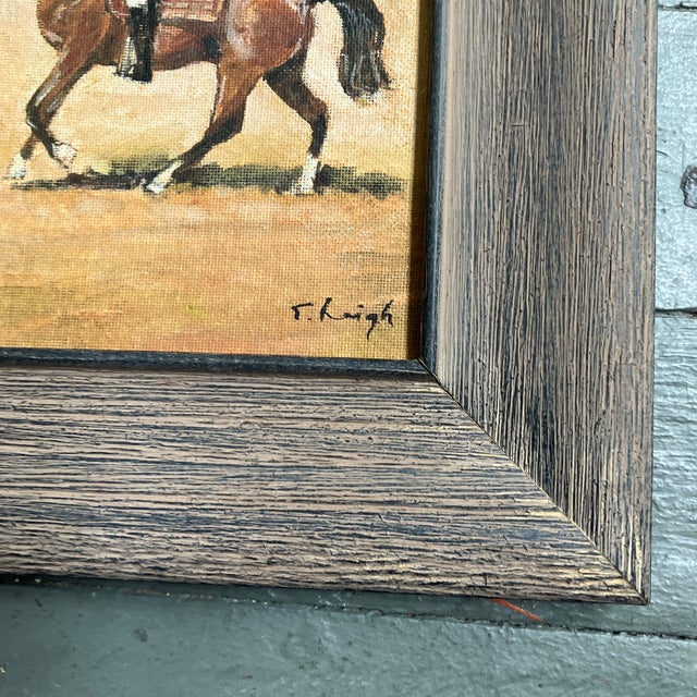 Original approx 5.5 x 7.5 painting on canvas board signed bottom right overall size with distressed wood frame is 9 x 11