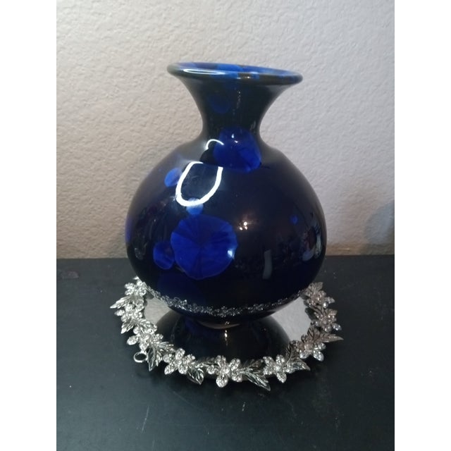 1980s 1980s Exquisite Signed Davidson Cherokee Reactive Glaze Art Studio Pottery Vase. For Sale - Image 5 of 8