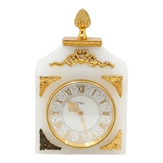 Swiss Imhof Onyx & Gilt Bronze Carriage Clock – 15 Jewels For Sale