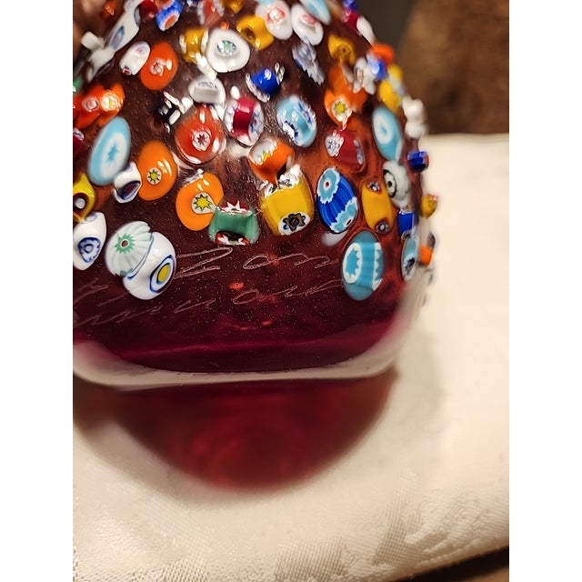Authentic Murano Glass Millefiori Vase-Signed Imperio Rossi-Certifued #033 For Sale In Dallas - Image 6 of 6