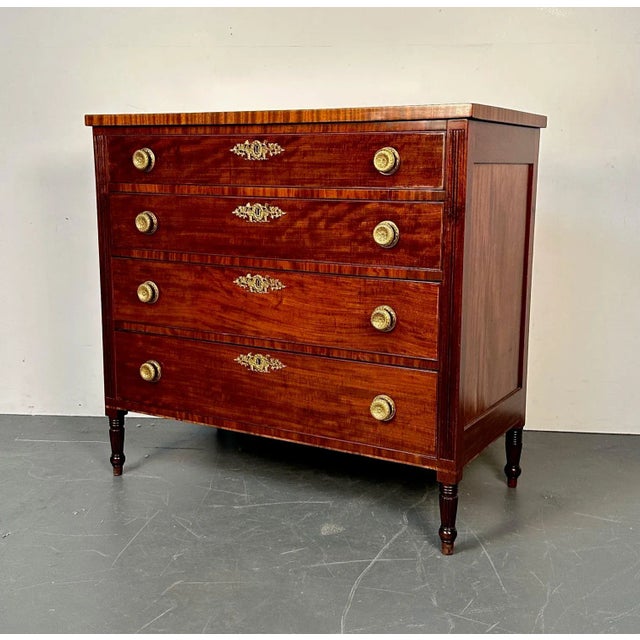 Burnt Umber Polished 18th/19th Century Mahogany Chest, Dresser or Commode, Bronze Accents For Sale - Image 8 of 13